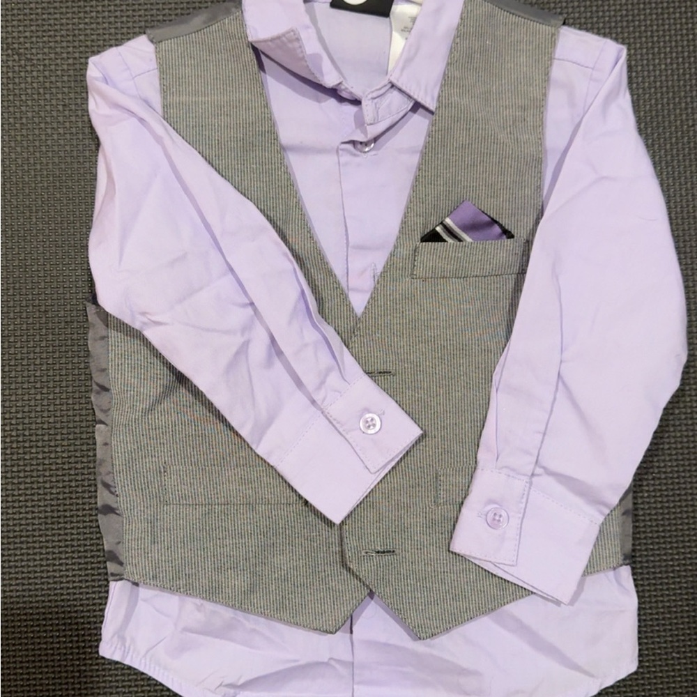 Classic Gray and Lavender Men's Suit Vest